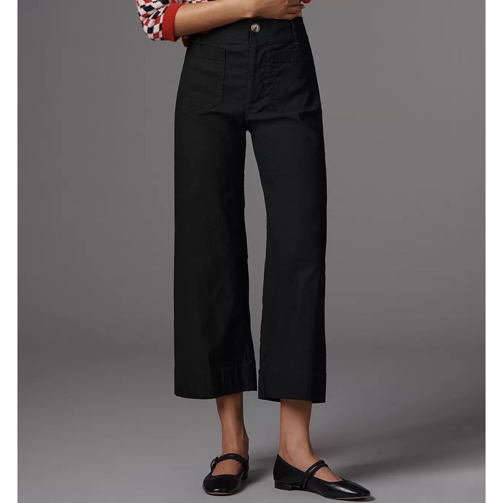 Maeve The Colette High Rise Wide Leg Pants Magic Fabric Size 29 TALL Black